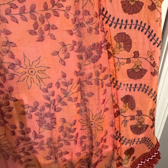 Poupette St. Barth Dress Poncho Chacha cover up one size. Coral - Picture 8 of 10
